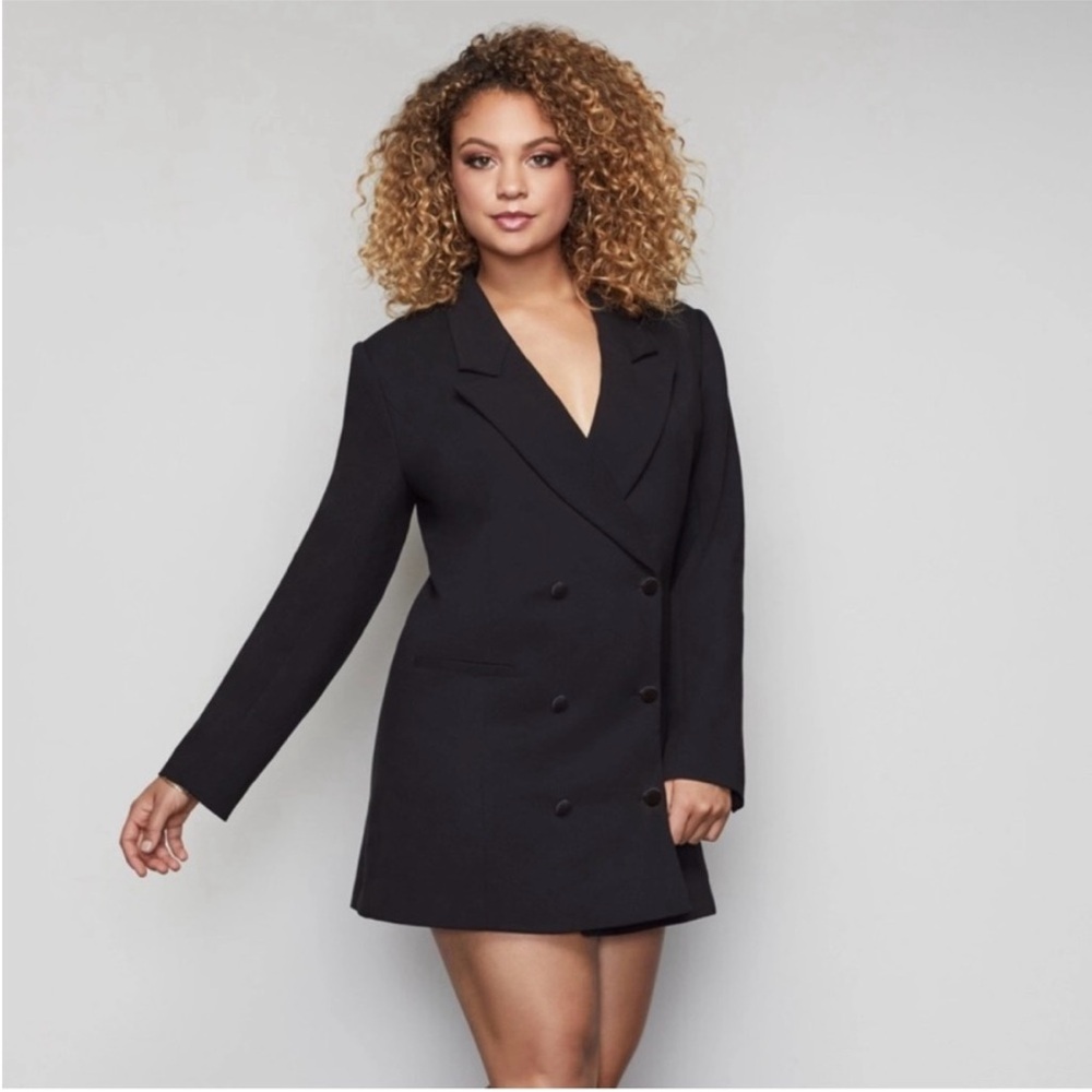 Good American Black Blazer Dress Size 1/Small